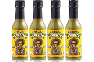 Gringo Bandito Hot Sauce, Green Habanero, 5 Ounce (Pack of 4)