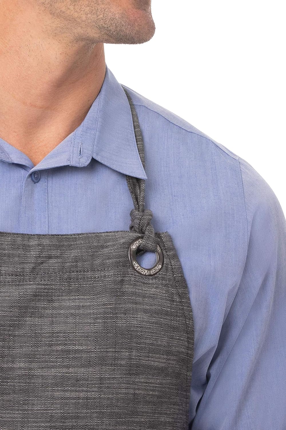 Chef Works Unisex Corvallis Bib Apron, Black/Steel Gray, One Size: Clothing