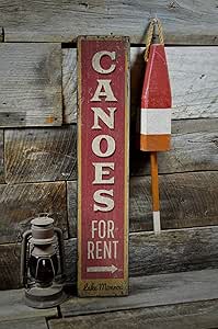St234tyet Cartel de canoa para exteriores, decoración de canoa, cartel