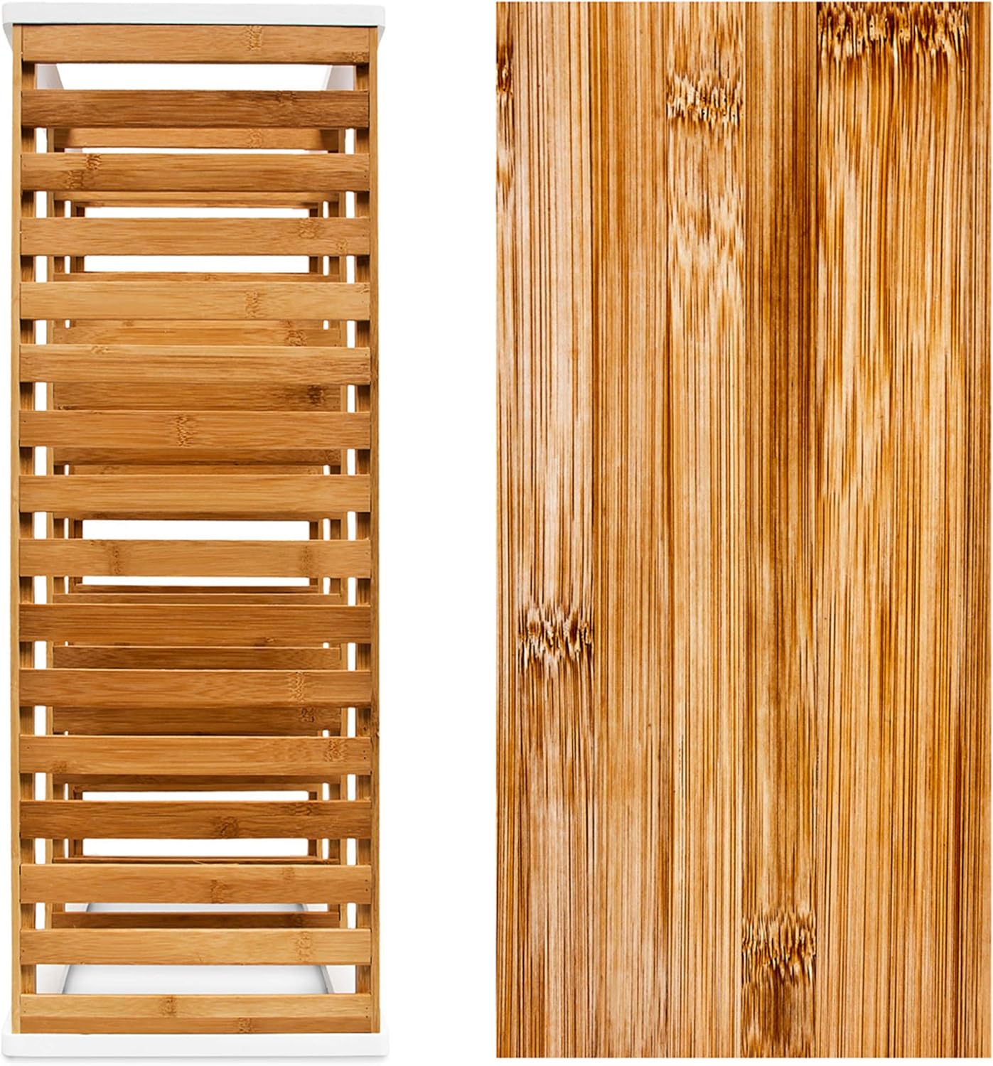 Relaxdays Bamboo Shoe Rack, With 3 Shelves, 70 x 54.5 x 24.5 cm, for 12 works of Shoes, Brown/White - Image 5
