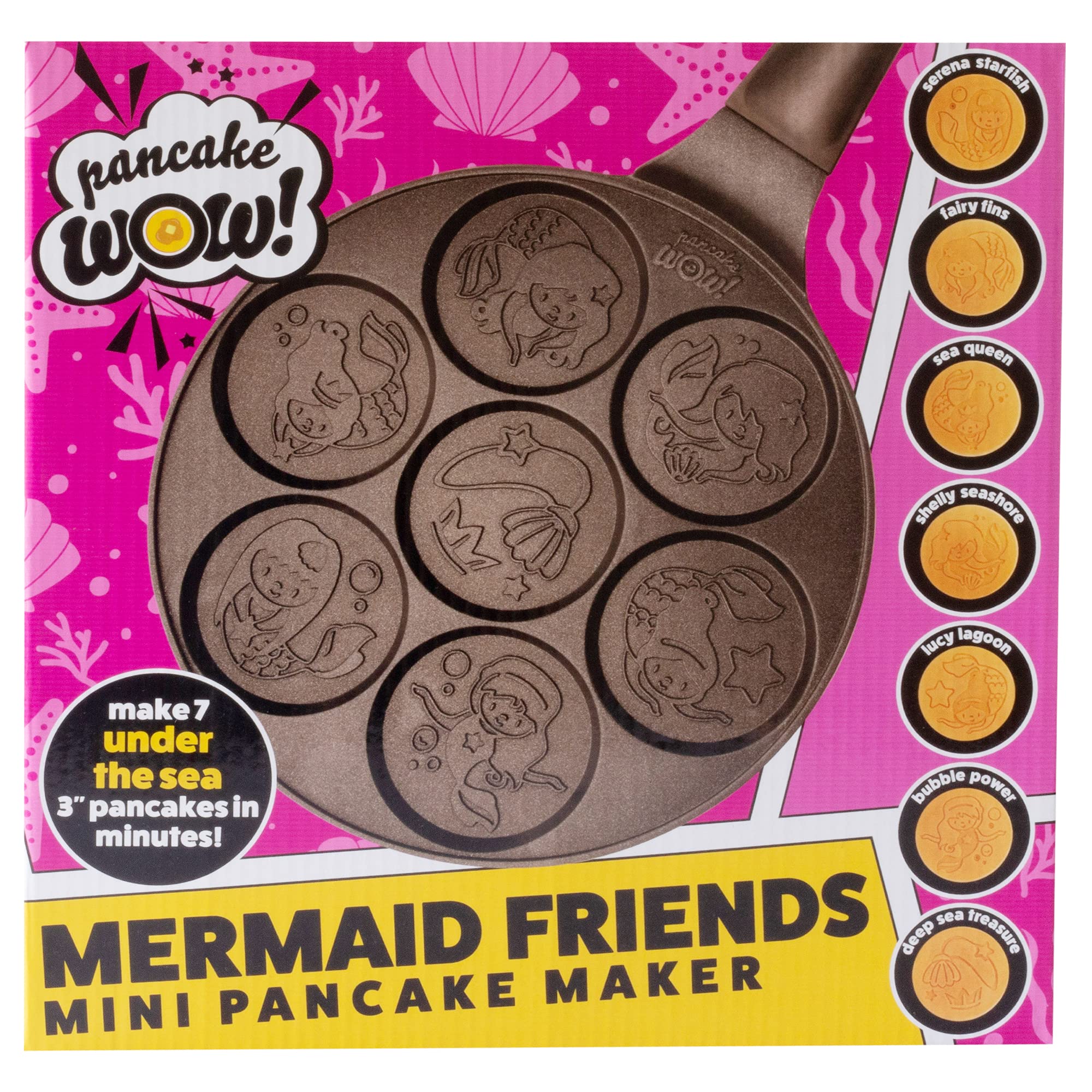 Mermaid Mini Pancake Pan Make 7 Different Flapjack Mermaids, Nonstick