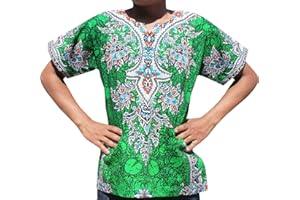 RaanPahMuang Unisex Dashiki Shirt African Freedom Short Sleeve Radiant Colors