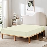 HBHLFZ Twin Fitted Sheet Only, Soft Breathable Bottom Sheet - 39"x75" Deep Pockets Twin Size Fitted Sheet - All Around Stretch Fit, Wrinkle Resistant, Colorfast - Easy Care, RiceYellow