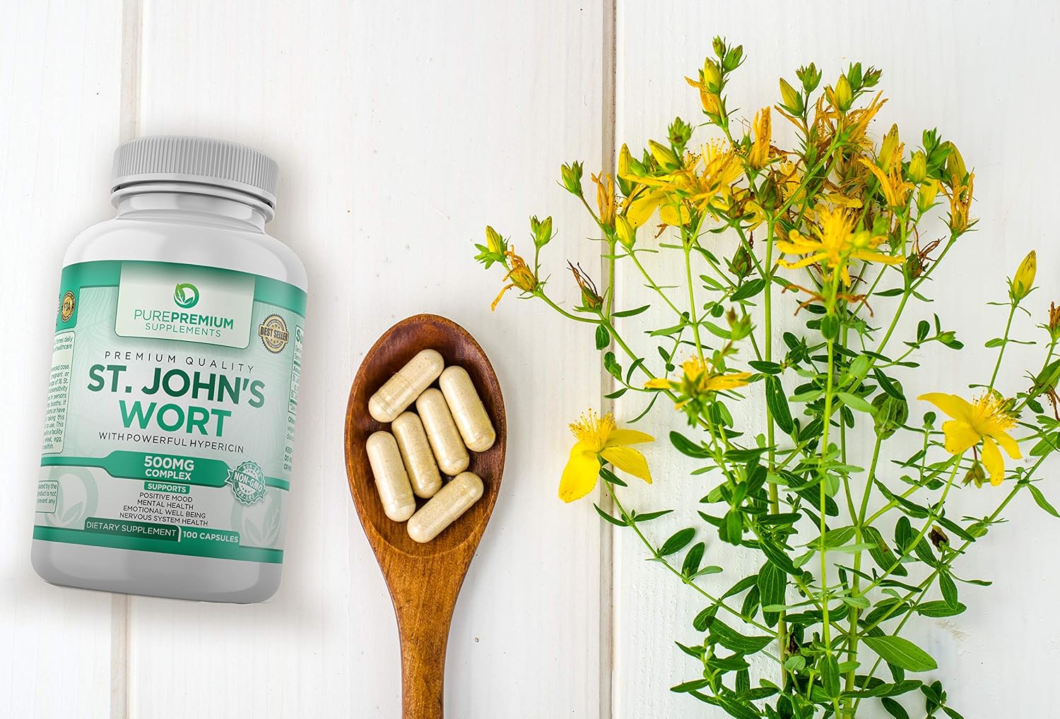 Premium St Johns Wort Capsules (Non-GMO & Gluten-Free): Health & Personal Care