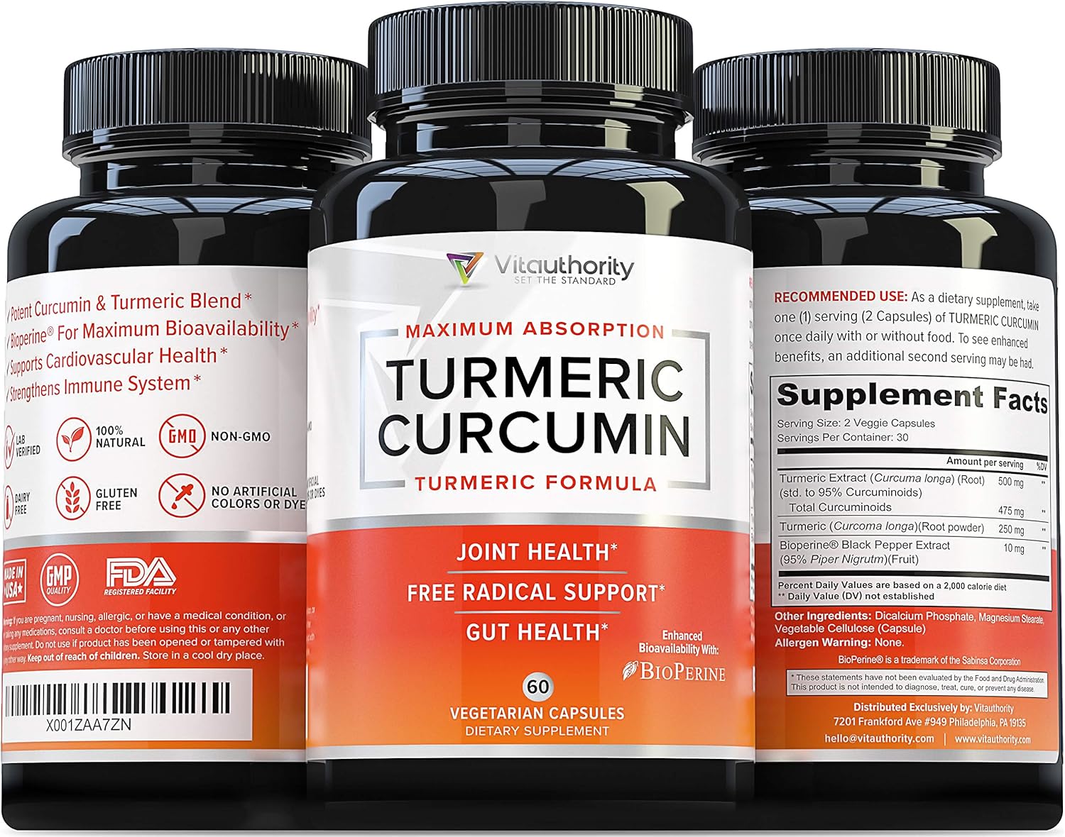 Turmeric Curcumin Supplement All Natural Turmeric Capsules with