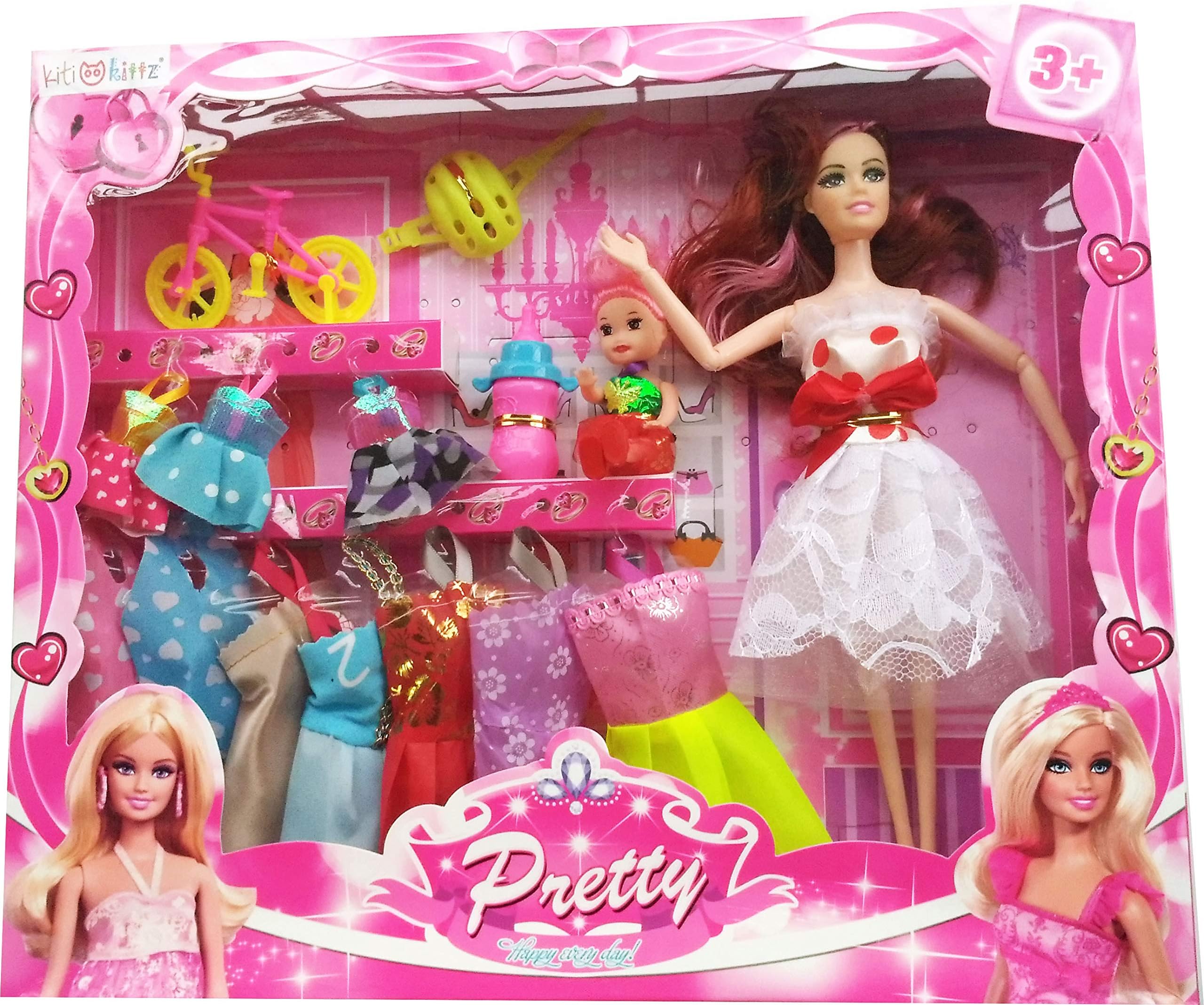 KITIKITTZ® Fashion World Party Girl Doll with Dress for Your Girl(Assorted Color Deliverd)