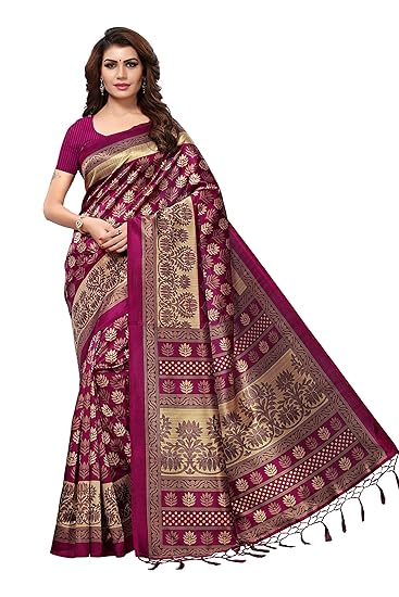 Women's Mysore Silk Saree With Unstitched Blouse Piece