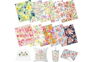 HTVSTD Floral Sublimation Transfer Ink Paper 10 Sheets 12'' x 10''Watercolor Sublimation Paper Flower Transfer Sheets for Mugs Tumblers DIY