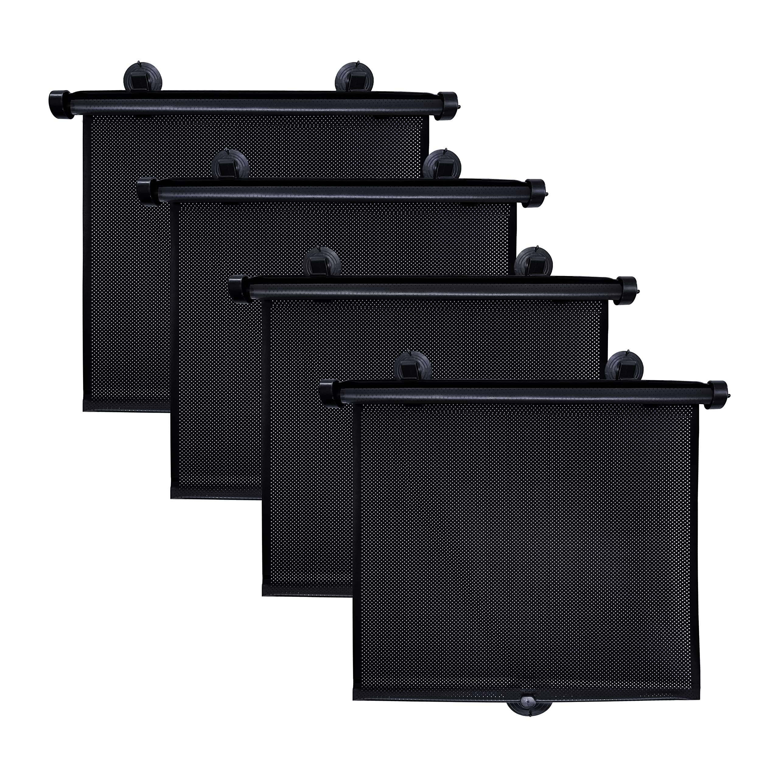 Photo 1 of EcoNour Retractable Car Window Shades (4 Pack) | Roller Sunshade for Kids & Baby | Blackout Car Curtain Shades | 15"x17"