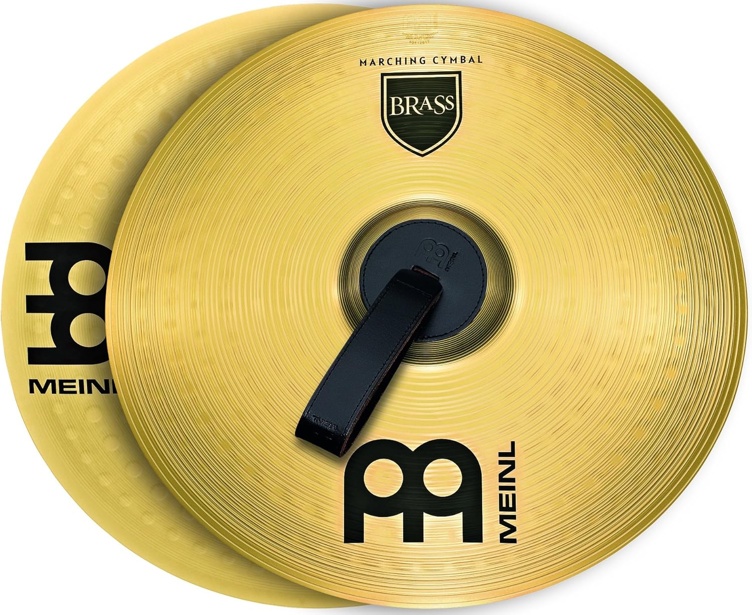 Meinl 16” Marching Cymbal Pair with Straps - Brass Alloy Traditional Finish - Made In Germany, 2-YEAR WARRANTY (MA-BR-16M)