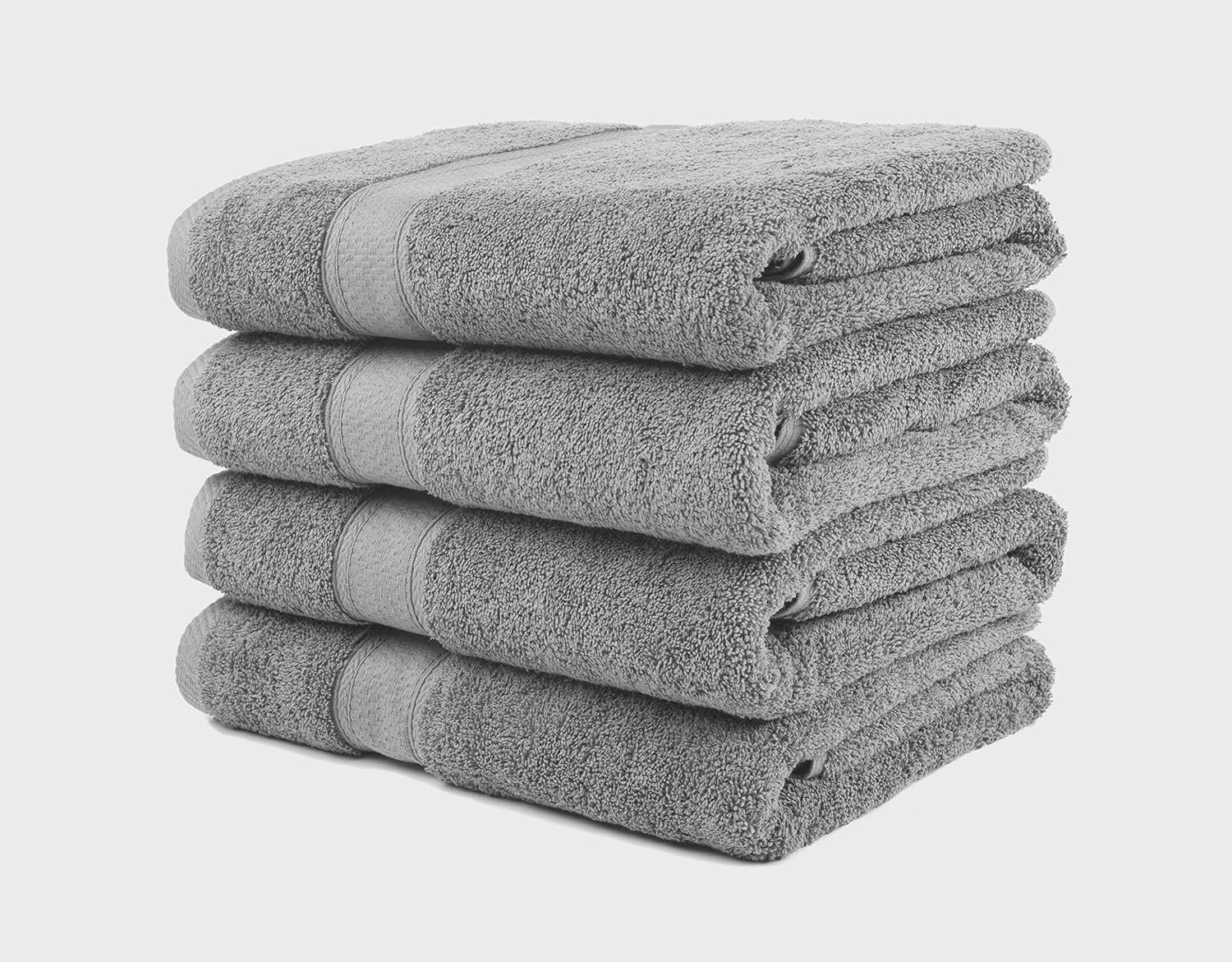 Ariv Collection Premium Bamboo Cotton Bath Towels - Natural, Ultra Absorbent and Eco-Friendly 30" X 52" (Grey) (4 piece set): Kitchen & Dining