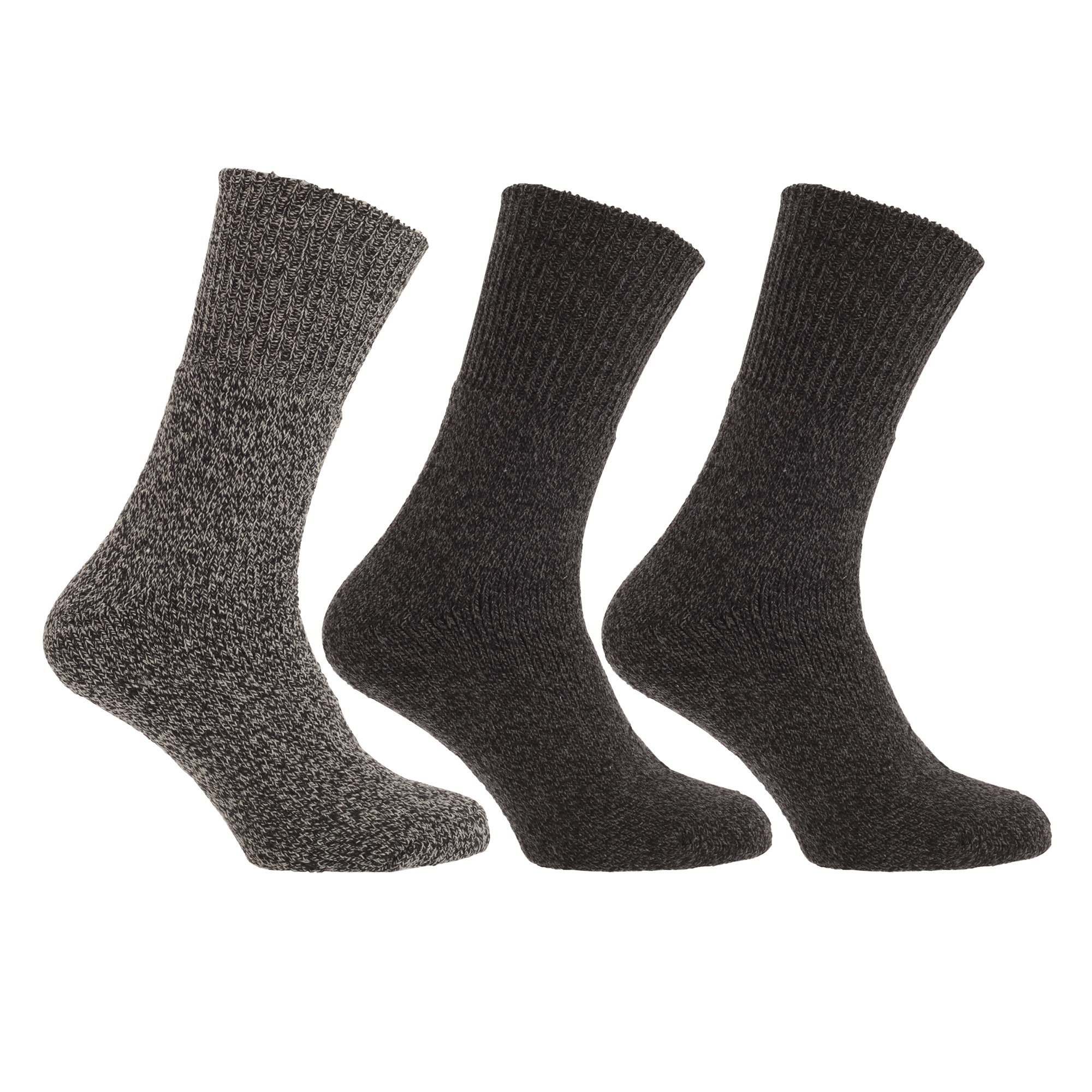Mens Thermal Non Elastic Wool Blend Socks (2.1 Tog) (Pack Of 3)
