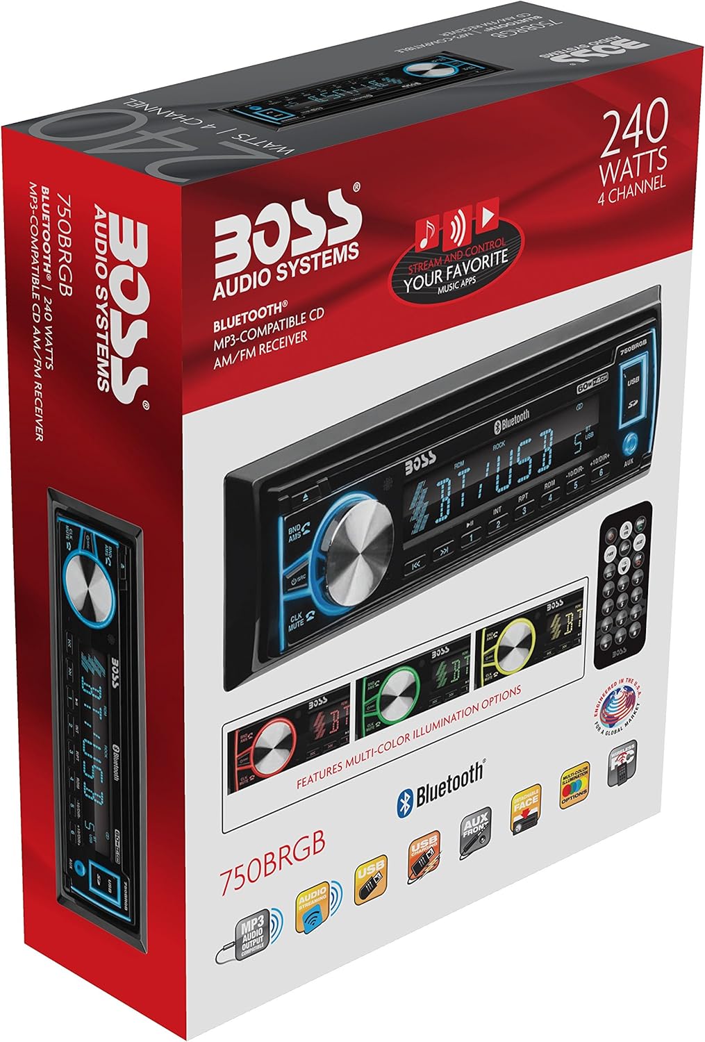 AUX Input BOSS Audio Systems BV9370B Car Stereo Bluetooth Audio/Hands