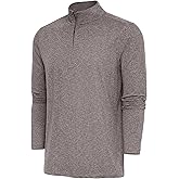 Antigua Men’s Hunk Quarter-Zip Pullover - Lightweight Stretch Heather Jersey, Moisture‑Wicking Performance & Rolled Shoulders