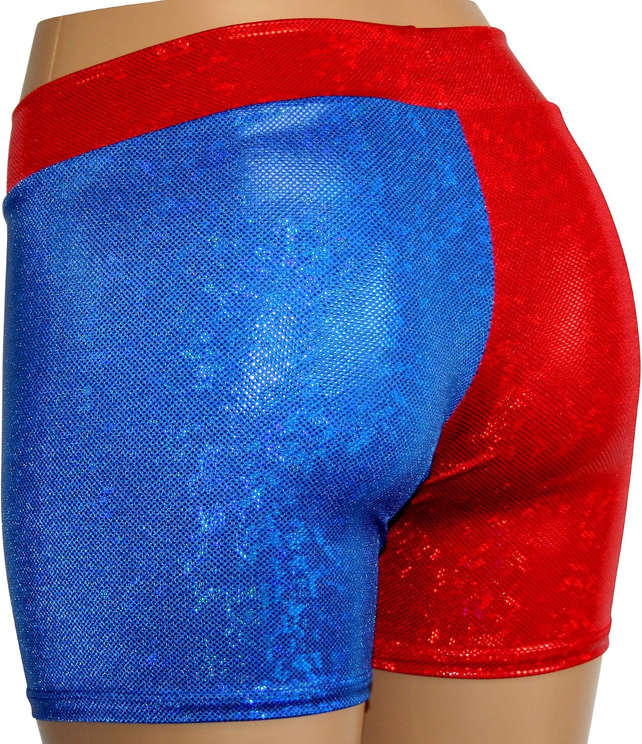 Blue Holographic Spandex Shorts X 