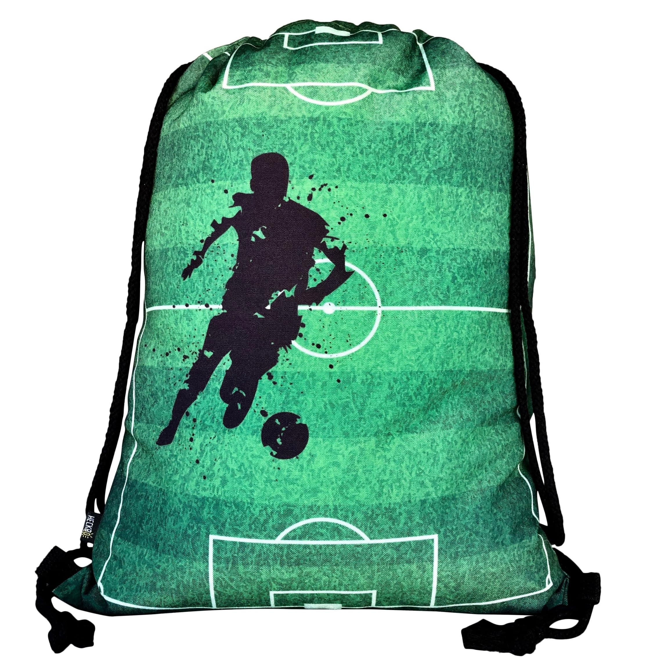 HECKBO Kids Football Soccer Gym Drawstring Bag - 40x32cm - 12.6" x 15.8" - String Bag - Kindergarten Daycare Crèche School Football - Children Kids Girl Boy Backpack, Sports, Fabric