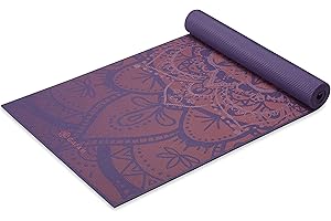 Gaiam Yoga Mat - Premium 6mm Print Extra Thick Non Slip Exercise & Fitness Mat for All Types of Yoga, Pilates & Floor Workouts (68"L x 24"W x 6mm Thick)