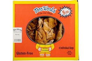 KEZATAAK Taco Works Tortilla Chips, Original Seasoning, No Artificial Colors, Flavors or Preservatives, 0g Trans Fat, Cholesterol Free, Gluten Free, 80 Ounce Box (Pack of 1)