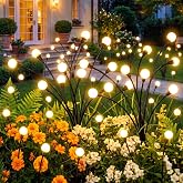 Brightown Solar Firefly Lights 4 Pack-48LED Solar Lights Outdoor Waterproof | Steady ON+Flash Solar Garden Lights IP65 Waterproof Fairy Lights for Garden Decor, Yard Decor, Pathway Decor, Christmas Decor