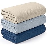 Muslin Swaddle Blankets for Newborn, 3 Pack Breathable Soft Receiving Blanket, Large 38 x 40 inches Swaddle Wrap Burping Clothes Diapers, Essentials Infant Shower Items, Toddler Gift (Graceful Colors)