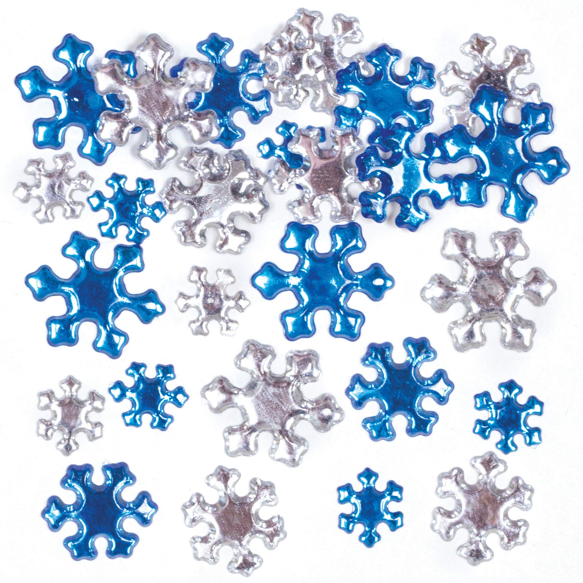 Baker Ross AT232 Snowflake Acrylic Jewels, Christmas Arts and Crafts (Pack of 100), Assorted
