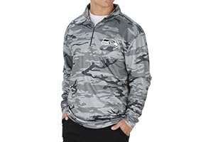 Zubaz Men's NFL Grey Camo Lines Lightweight Pullover Quarter Zip Jacket (Small - 5X-Large)
