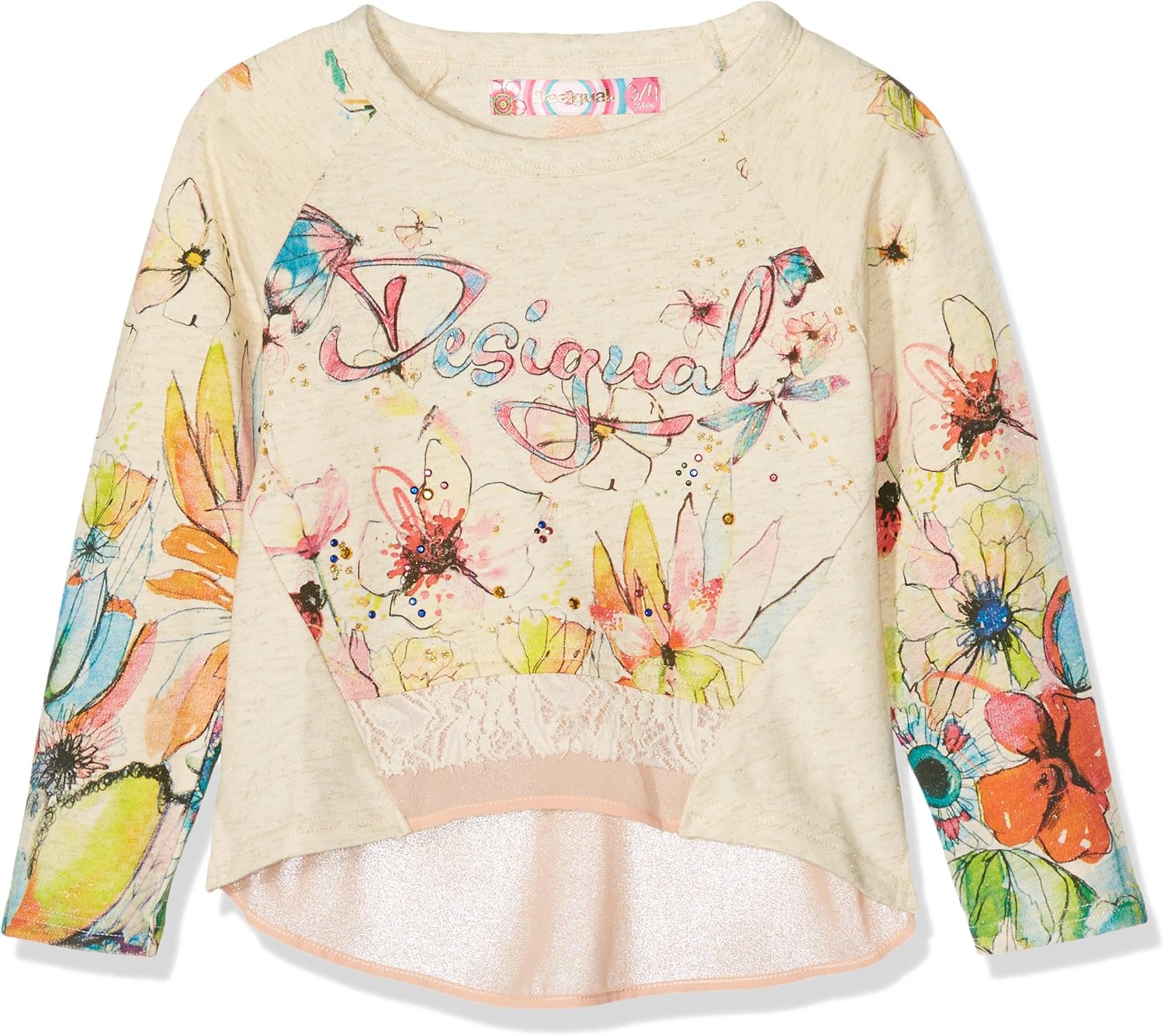 Desigual Sweat_Euripides Maglia a Maniche Lunghe, Bianco (Algodón 1015