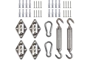 ShadeMart 6 Inch Stainless Steel Hardware Kit Only for Rectangle Or Square Sun Shade Sail Cannopy (Hardware Kit Only)