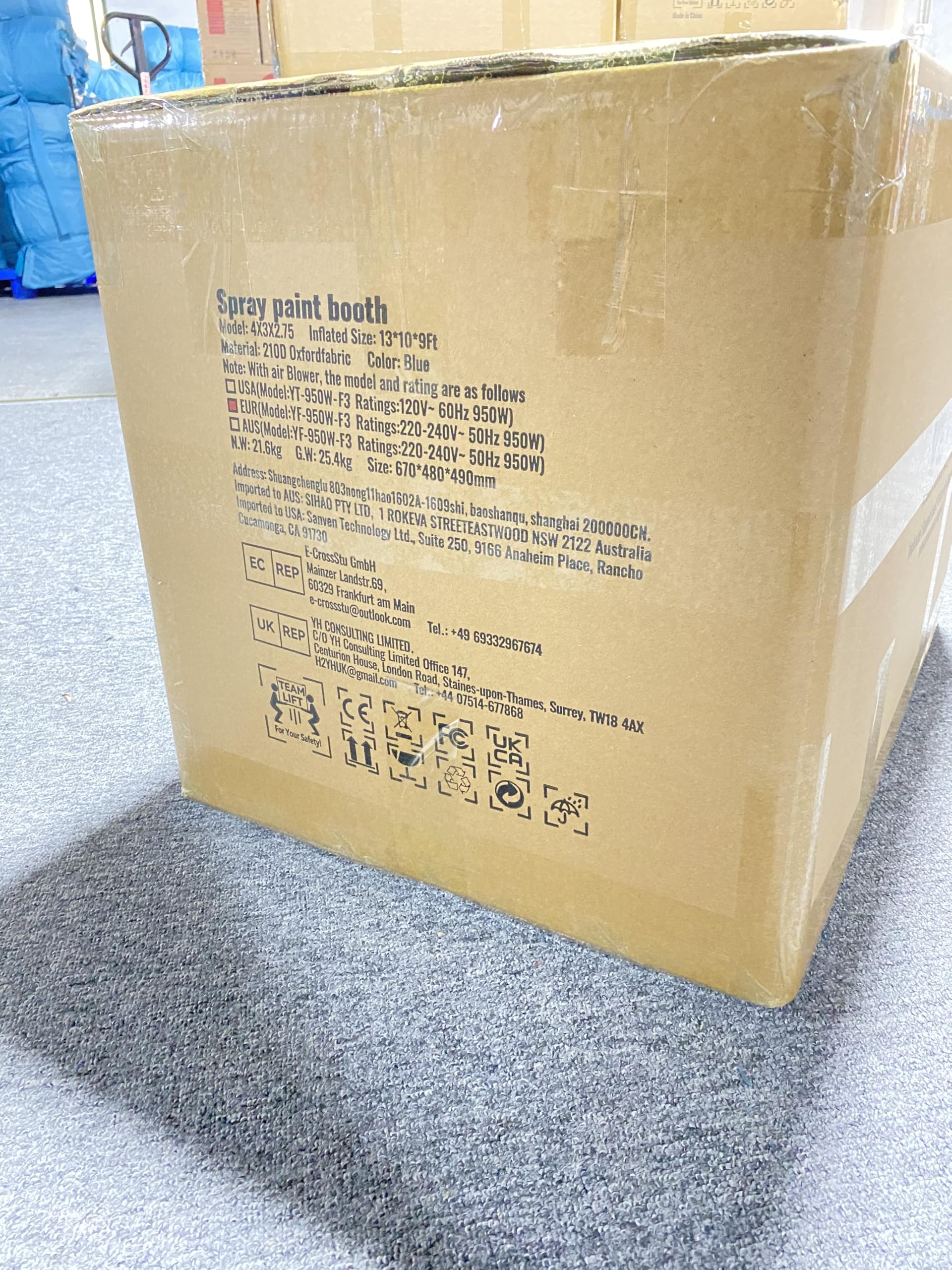 VEVOR Inflatable Paint Booth, 13x10x9ft Inflatable Spray Booth, 950W High Powerful Blower Spray Booth Tent, Car Paint Tent Air Filter System for Car Parking Workstation Motorcycle Garage