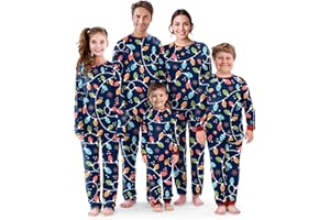 SUNNYBUY Matching Family Christmas Pajamas Set Holiday Jammies Xmas PJS for Women Men Couple and Teens