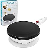 CucinaPro Cordless Crepe Maker (1447) - FREE Recipe Guide, Non-Stick Dipping Plate plus Electric Base and Spatula