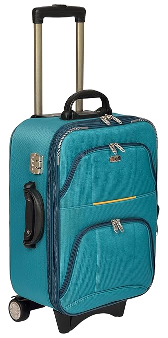 TREKKER Polyester 62 Cms Blue Double Shell Sided Suitcases & Trolley Bags