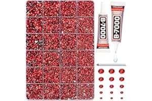 20100Pcs Red Resin Rhinestones 2,3,4,5,6mm Flatback for Bedazzling Crafting Crafts Clothing Clothes Fabric Shoes Nail Art, Fl
