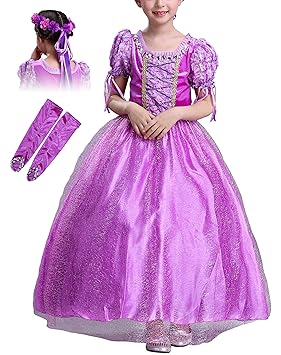 FStory&Winyee Mädchen Prinzessin Sofia Kostüm Kinder Cosplay Tutu Kleid Set mit Arm Ärmeln und Kranz Karneval Verkleidung Par