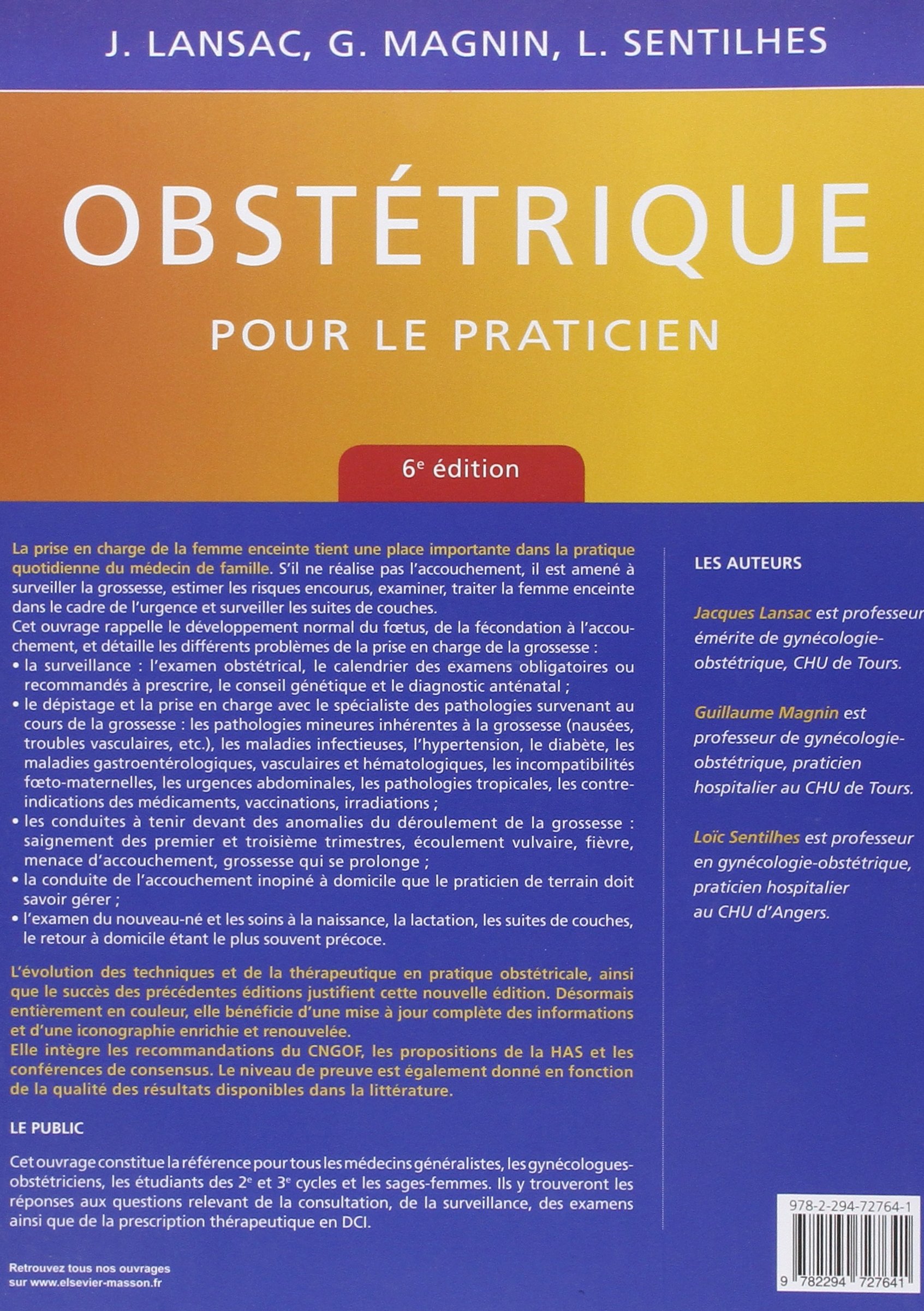 Amazon Fr Obstetrique Pour Le Praticien Lansac Jacques Magnin Guillaume Sentilhes Loic Livres