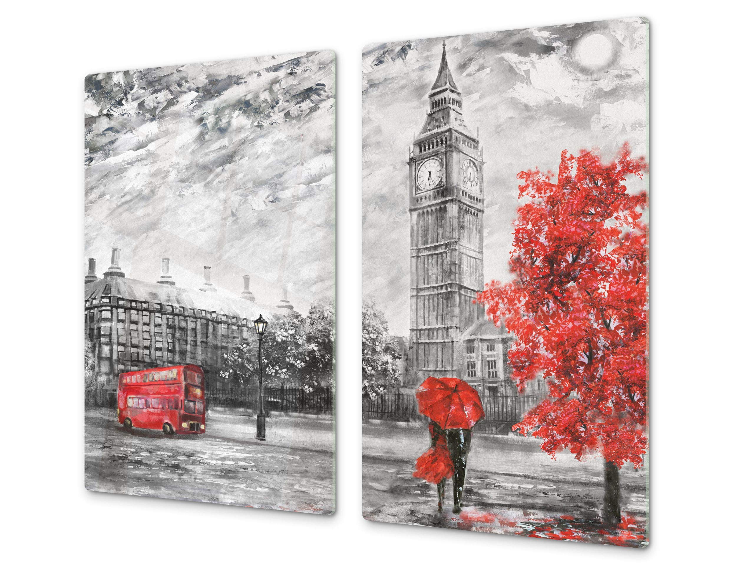 Concept Crystal Tempered Glass Cutting Board, Big Ben Red, 60 x 52 cm, 2.9 kg