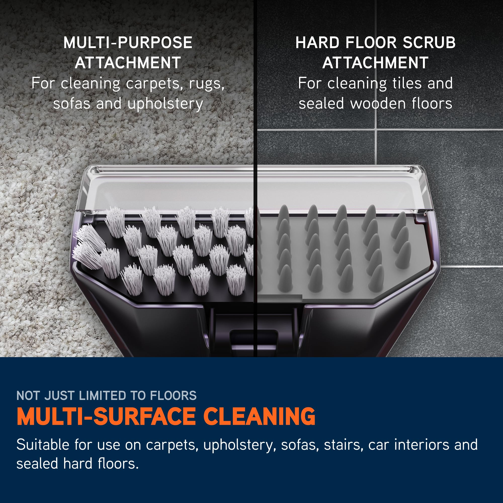 Vax SpotWash Duo Spot Cleaner, Upholstery, Sofa, Stairs, Rug, Stain Cleaning Small Handheld Shampooer Machine, Solution and Tool for Home, Car, Pets with Self-Clean, 380W, 3.89kg, Grey/Blue, CDCW-CSXA