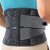Rakiie Slim Back Brace for Lower Back Pain Relief, Light Gray | Lumbar Support, Lightweight, Breathable, Ergonomic, For Men Women, Everyday Wear, Medium