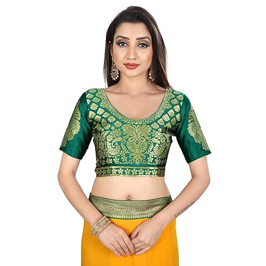 Anand Sarees Jacquard Silk Woven Blouse Material�for Women