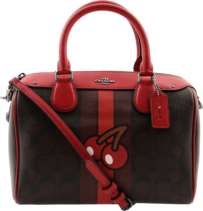 Coach PACMAN Signature Cherry Small Satchel Crossbody Bag, F56650