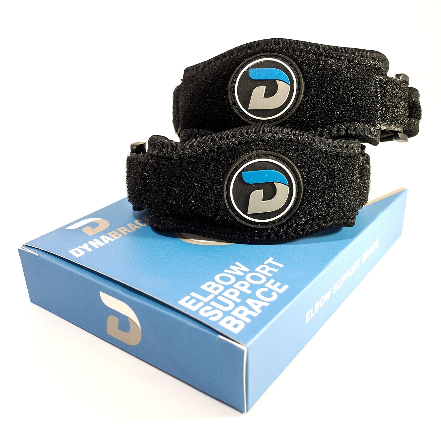 Dynabrace Premium Quality Elbow Brace 2Pack. Effective Compression Pain Relief and Counterforce