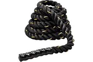 Fitvids Battle Rope 1.5Inch 2 Inch Diameter Poly Dacron 30 FT, 40 FT, 50 FT Length, Heavy Ropes for Home Gym and Workout