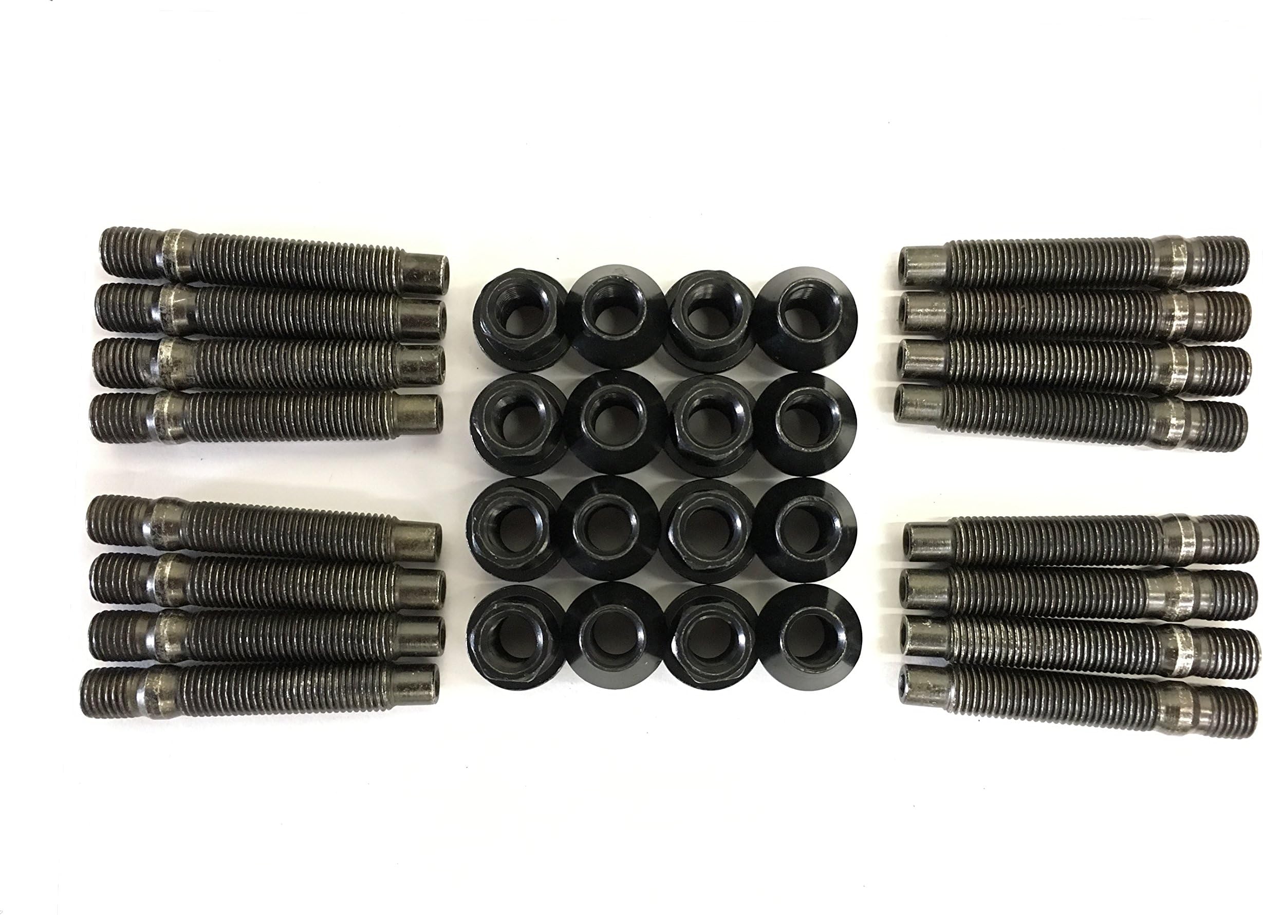 Motorsport Hardware (BMW) 16-Piece Wheel Stud Conversion 78mm Length (12x1.5) with Black Conical Seat Nuts