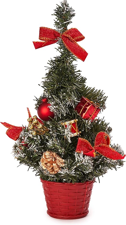 THE TWIDDLERS Pequeño Árbol de Navidad Decorativo, 42cm Mini Árbol de