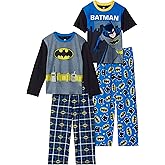 BATMAN Boys Pajamas for Kids | 4 Piece Sleepwear Sets for Boys Pajama Bottoms and Sleep Shirts for Big Boy and Toddlers