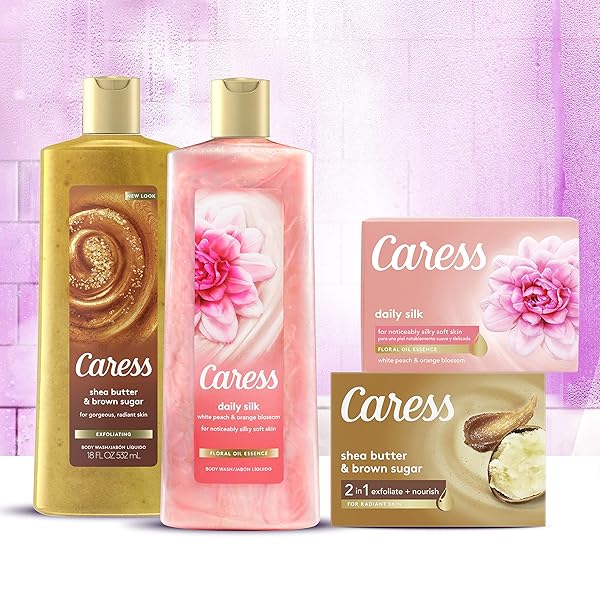 CARESS HYDRATING BODY WASH WITH PUMP FOR NOTICEABLY SILKY SOFT SKIN DAILY SILK EXTRACT AND FLORAL OIL ESSENCE 25.4 OZ