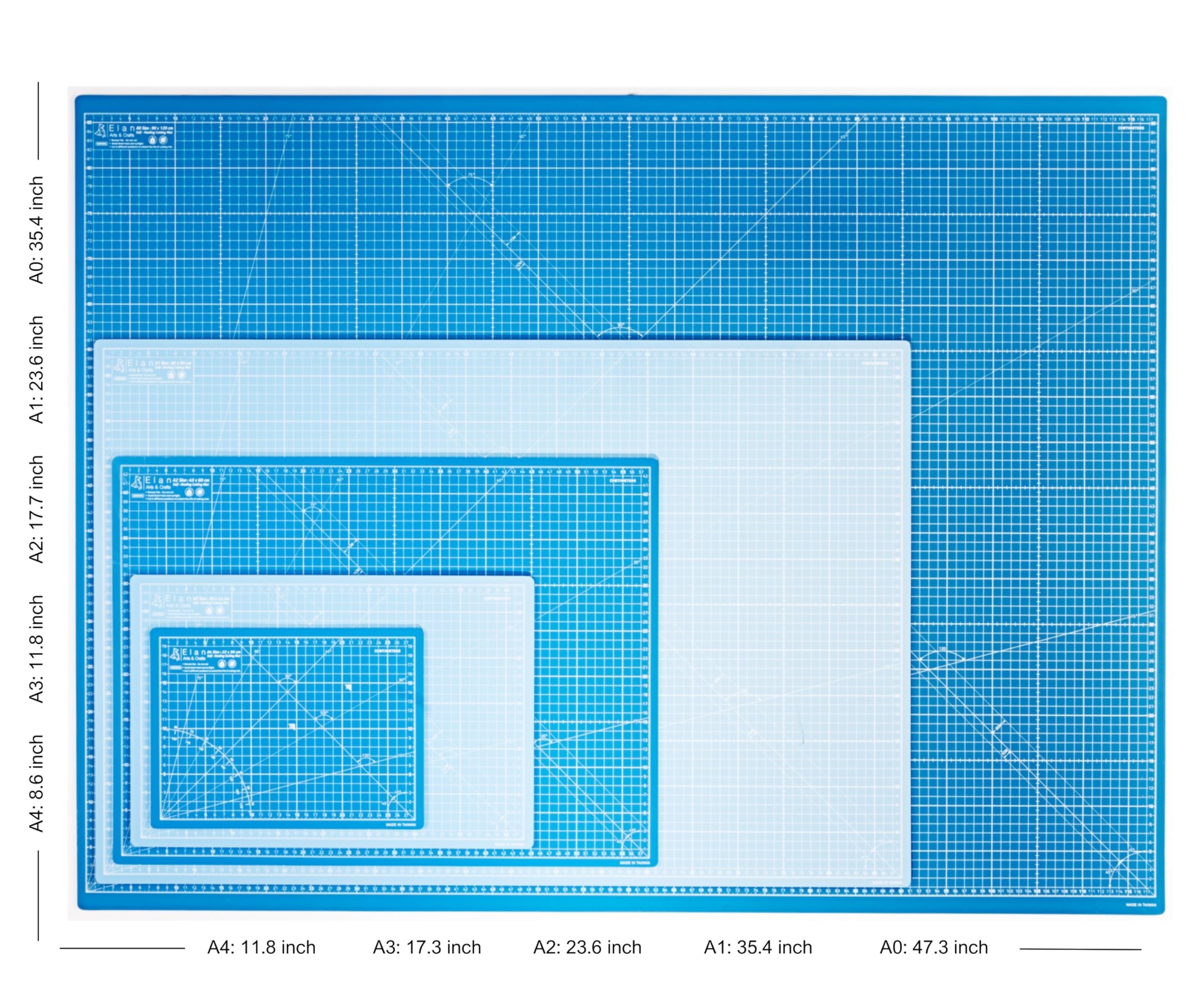 Elan Cutting Mat A2 Blue, Self Healing Cutting Mat 18x24 Inch, 5-Ply Craft Board Blue, Hobby Board for Crafts 18x24 Inch