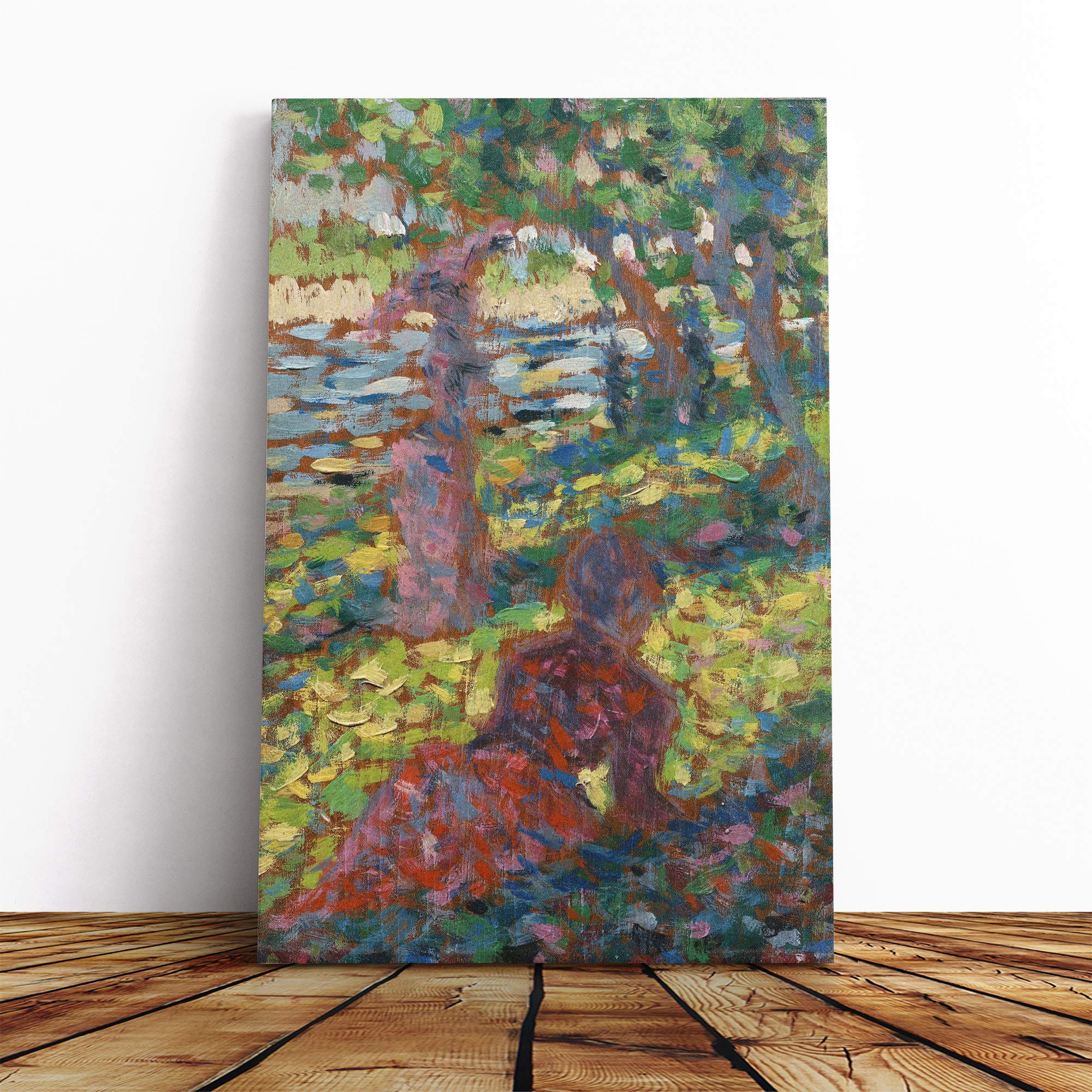 Georges-Pierre Seurat Woman in The Park Canvas Print | Gallery Wrapped 30mm Frame Wall Art | 20x14 inches | Ready to Hang | Modern People Picture | Living Room Bedroom Lounge Office