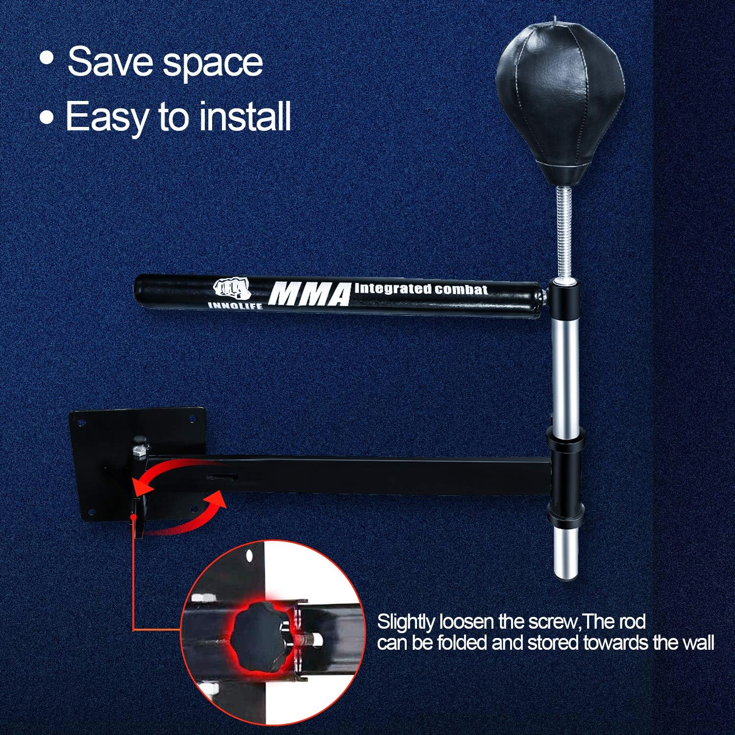 INNOLIFE Wall Mount MMA Boxing Speed Trainer Punching Spinning Bar with Punching Ball : Sports & Outdoors
