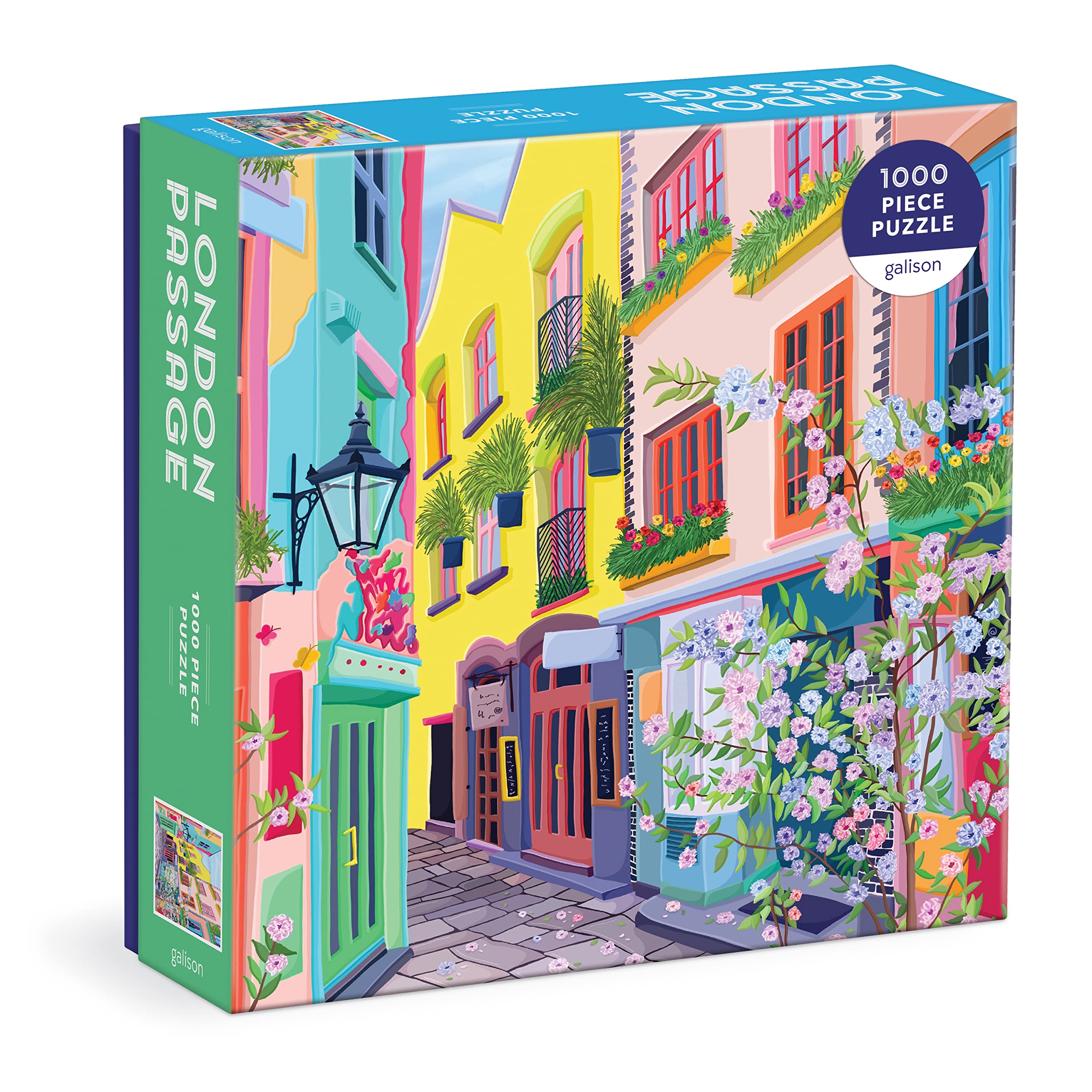 Galison London Passage – 1000 Piece Puzzle Fun and Challenging Activity with Bright and Bold Artwork of Colorful London Streets for Adults and Families